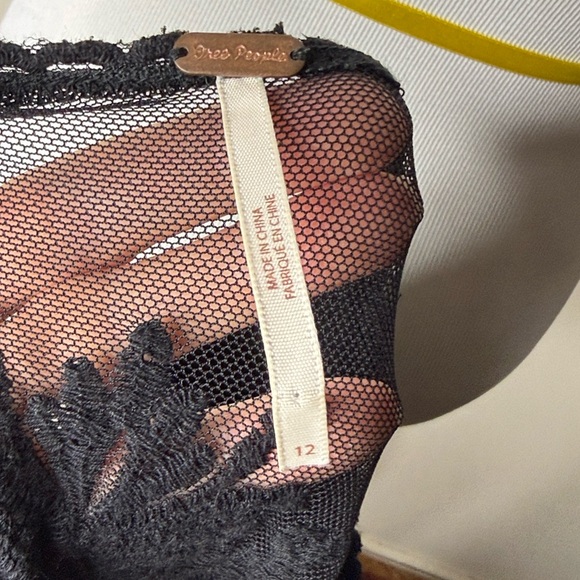 Free People Black Reign Over Me Lace Mini Flare Dress - Picture 4 of 8